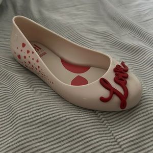 Girls 12 Mini Melissa Mel dreamed by Melissa NWT "love" ♥️♥️♥️ slip on shoe